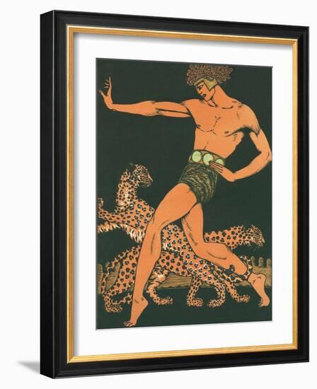 Greek Warrior with Leopards-null-Framed Art Print