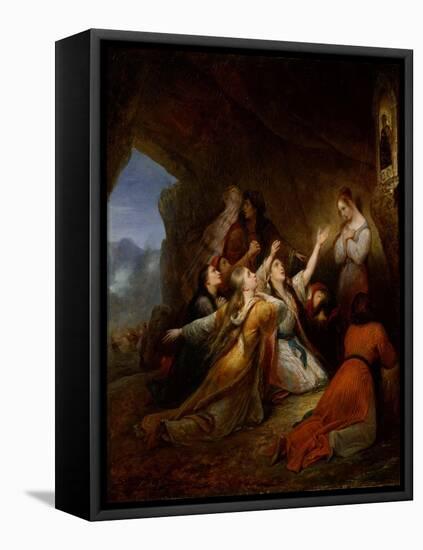 Greek Women Imploring at the Virgin of Assistance, 1826-Ary Scheffer-Framed Premier Image Canvas