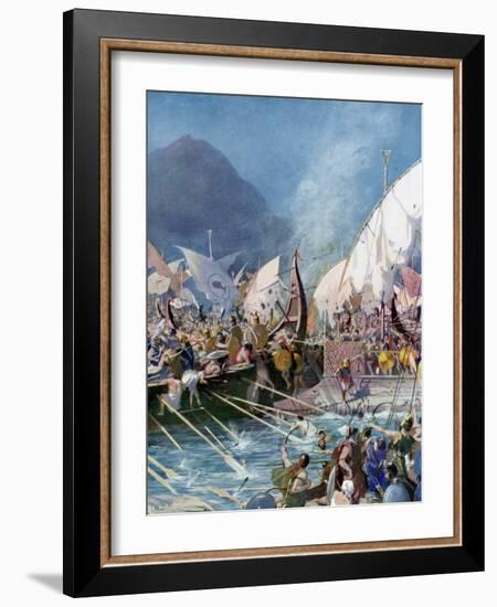 Greeks Defeating Persians at Battle of Salamis-null-Framed Photographic Print
