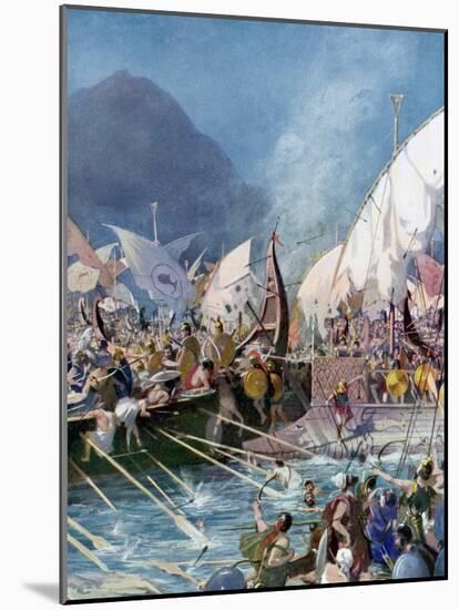 Greeks Defeating Persians at Battle of Salamis-null-Mounted Photographic Print