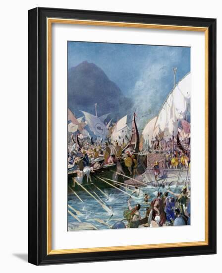 Greeks Defeating Persians at Battle of Salamis-null-Framed Photographic Print