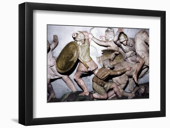 Greeks fight Persians, the Alexander Sarcophagus, Sidon, 4th century BC, (20th century)-Unknown-Framed Photographic Print