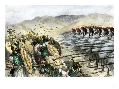 Greeks Repelling the Persian Army under Mardonius at the Battle of ...