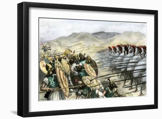Greeks Repelling the Persian Army under Mardonius at the Battle of Plataea, 479 Bc-null-Framed Giclee Print