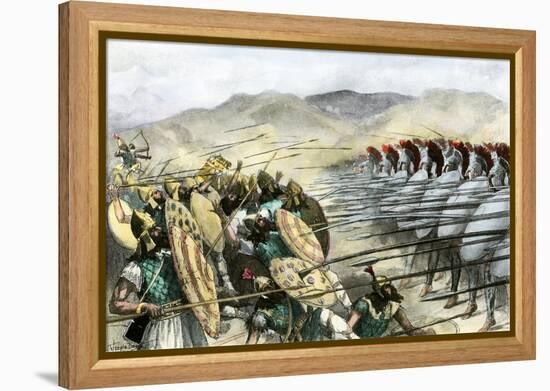 Greeks Repelling the Persian Army under Mardonius at the Battle of Plataea, 479 Bc-null-Framed Premier Image Canvas