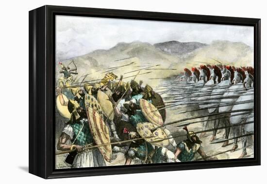 Greeks Repelling the Persian Army under Mardonius at the Battle of Plataea, 479 Bc-null-Framed Premier Image Canvas