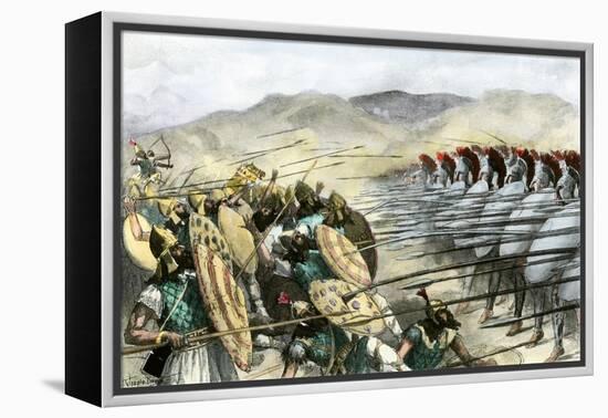 Greeks Repelling the Persian Army under Mardonius at the Battle of Plataea, 479 Bc-null-Framed Premier Image Canvas