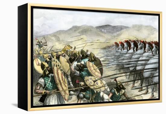 Greeks Repelling the Persian Army under Mardonius at the Battle of Plataea, 479 Bc-null-Framed Premier Image Canvas