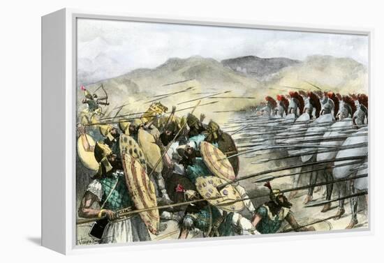 Greeks Repelling the Persian Army under Mardonius at the Battle of Plataea, 479 Bc-null-Framed Premier Image Canvas