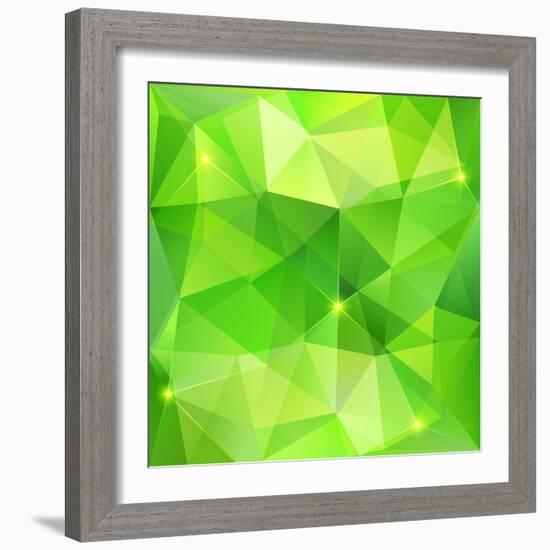 Green Abstract Crystal Vector Background-art_of_sun-Framed Art Print