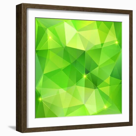 Green Abstract Crystal Vector Background-art_of_sun-Framed Art Print