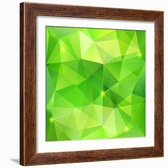 Green Abstract Crystal Vector Background-art_of_sun-Framed Art Print