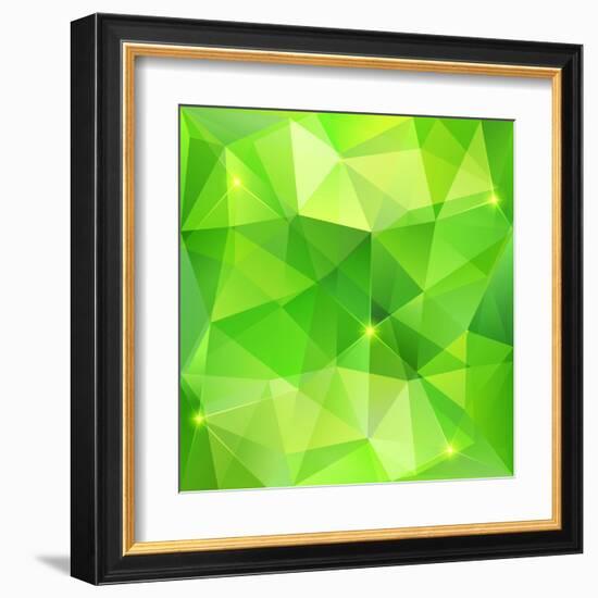 Green Abstract Crystal Vector Background-art_of_sun-Framed Art Print