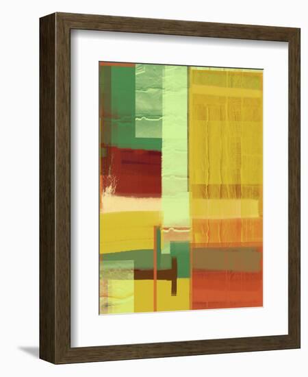 Green and Brown Abstract 2-NaxArt-Framed Art Print
