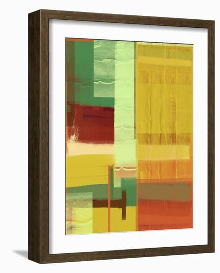 Green and Brown Abstract 2-NaxArt-Framed Art Print