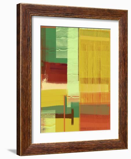 Green and Brown Abstract 2-NaxArt-Framed Art Print