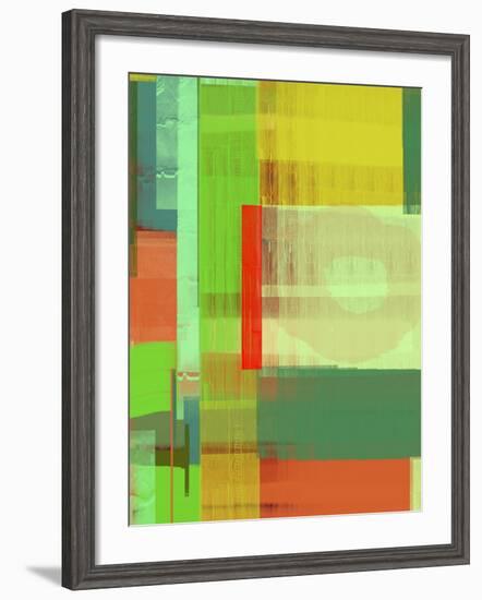 Green and Brown Abstract 3-NaxArt-Framed Art Print