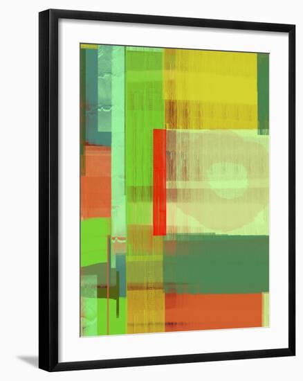 Green and Brown Abstract 3-NaxArt-Framed Art Print