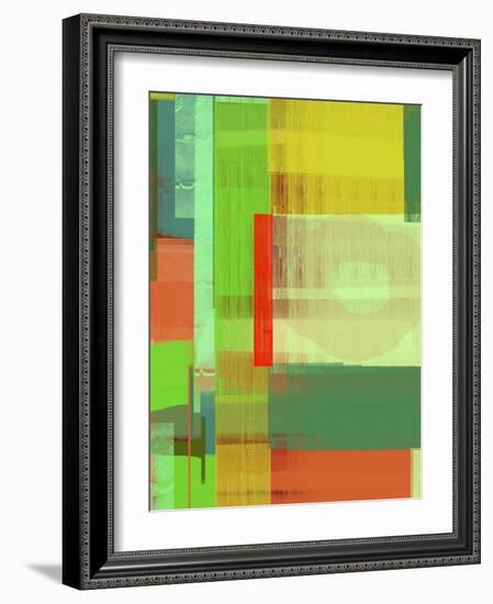 Green and Brown Abstract 3-NaxArt-Framed Art Print