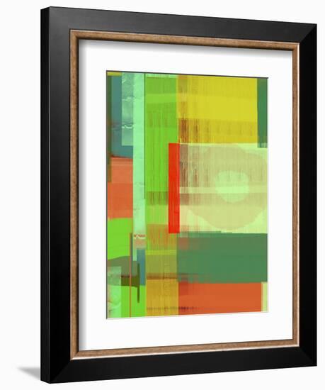Green and Brown Abstract 3-NaxArt-Framed Art Print