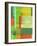 Green and Brown Abstract 3-NaxArt-Framed Art Print