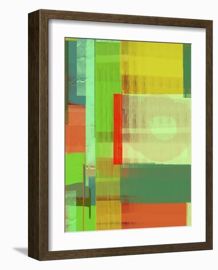 Green and Brown Abstract 3-NaxArt-Framed Art Print