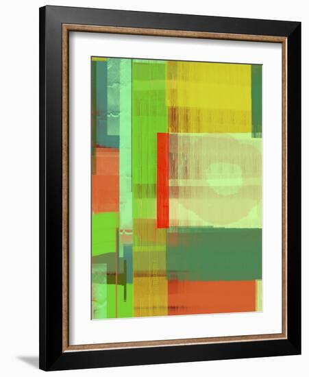 Green and Brown Abstract 3-NaxArt-Framed Art Print