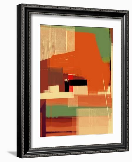 Green and Brown Abstract 4-NaxArt-Framed Art Print