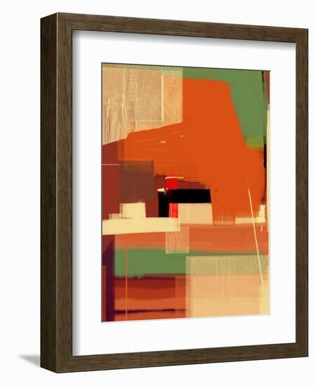 Green and Brown Abstract 4-NaxArt-Framed Art Print