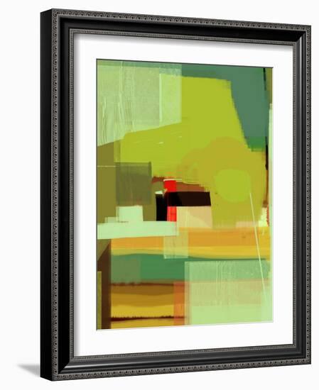 Green and Brown Abstract 5-NaxArt-Framed Art Print