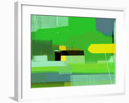 Green and Brown Abstract 6-NaxArt-Framed Art Print