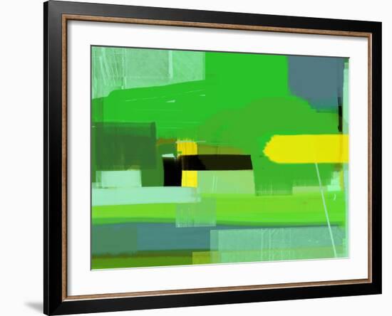 Green and Brown Abstract 6-NaxArt-Framed Art Print