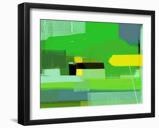 Green and Brown Abstract 6-NaxArt-Framed Art Print