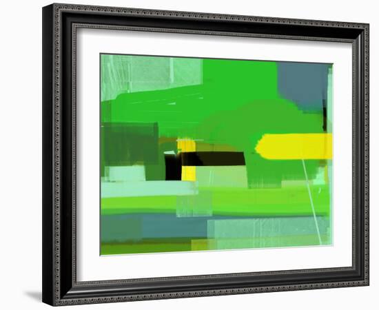 Green and Brown Abstract 6-NaxArt-Framed Art Print