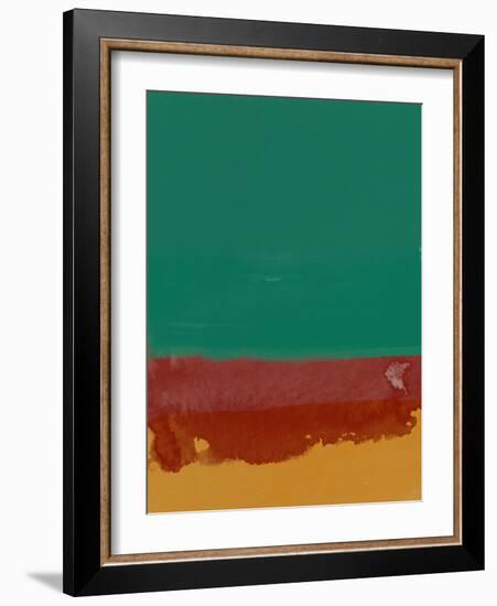 Green and Brown Watercolor-Hallie Clausen-Framed Art Print