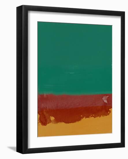 Green and Brown Watercolor-Hallie Clausen-Framed Art Print