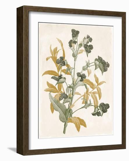 Green and Gold Flowers 1-Jace Grey-Framed Art Print