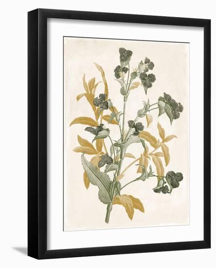 Green and Gold Flowers 1-Jace Grey-Framed Art Print