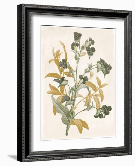 Green and Gold Flowers 1-Jace Grey-Framed Art Print