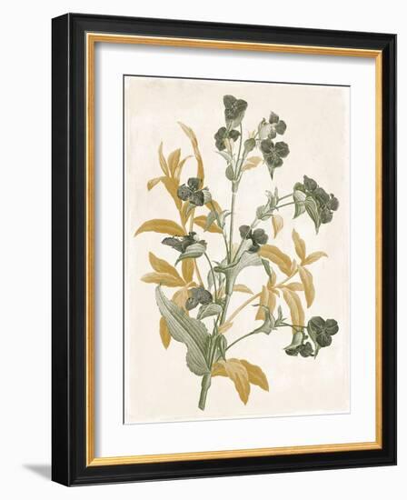 Green and Gold Flowers 1-Jace Grey-Framed Art Print