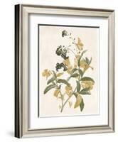 Green and Gold Flowers 2-Jace Grey-Framed Art Print