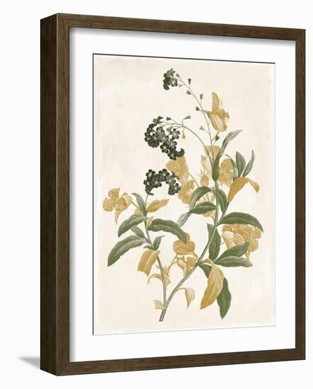 Green and Gold Flowers 2-Jace Grey-Framed Art Print