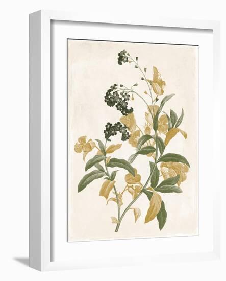 Green and Gold Flowers 2-Jace Grey-Framed Art Print