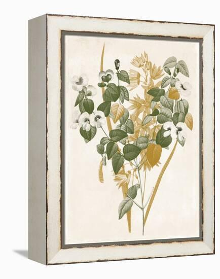 Green and Gold Flowers 4-Jace Grey-Framed Stretched Canvas