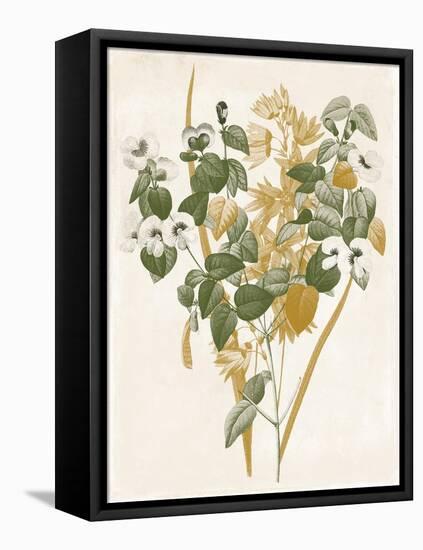 Green and Gold Flowers 4-Jace Grey-Framed Stretched Canvas