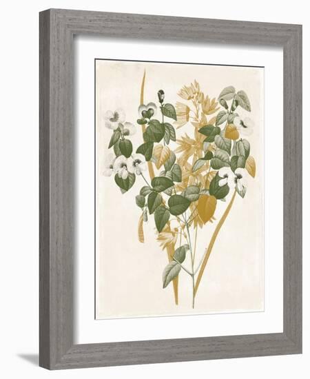 Green and Gold Flowers 4-Jace Grey-Framed Art Print