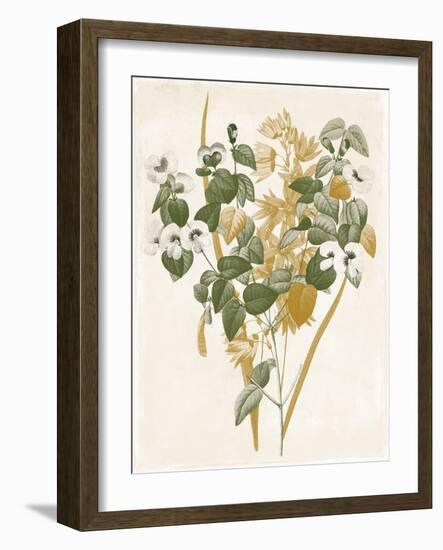 Green and Gold Flowers 4-Jace Grey-Framed Art Print