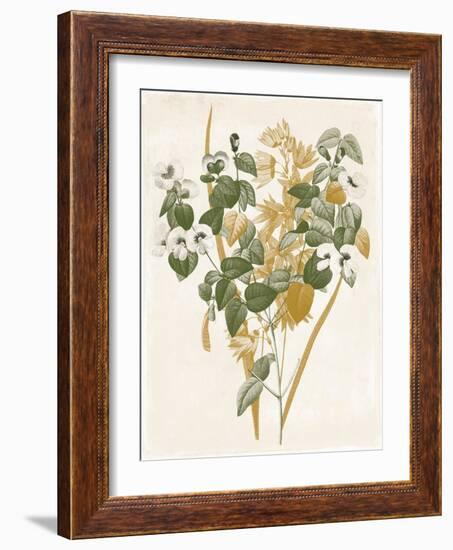 Green and Gold Flowers 4-Jace Grey-Framed Art Print