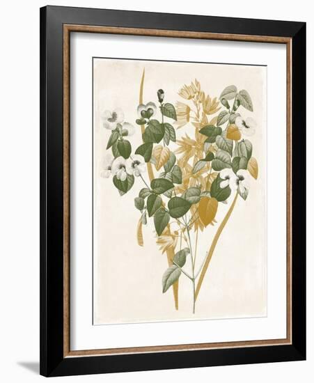 Green and Gold Flowers 4-Jace Grey-Framed Art Print