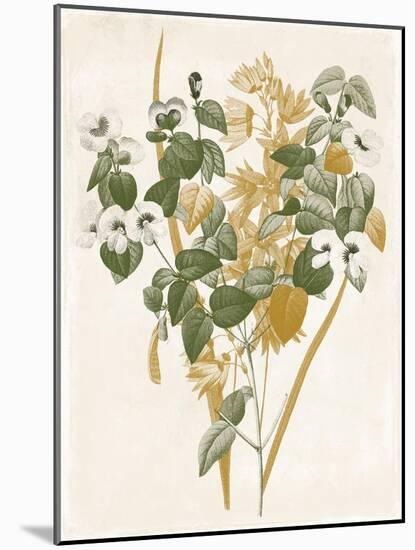 Green and Gold Flowers 4-Jace Grey-Mounted Art Print